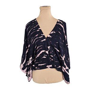 Young Fabulous & Broke Pink and Navy Blue Tie Dye Blouse Sz M